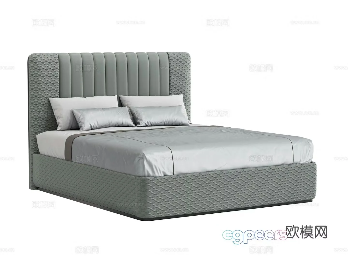 Hyundai minimalist double bed 3D model