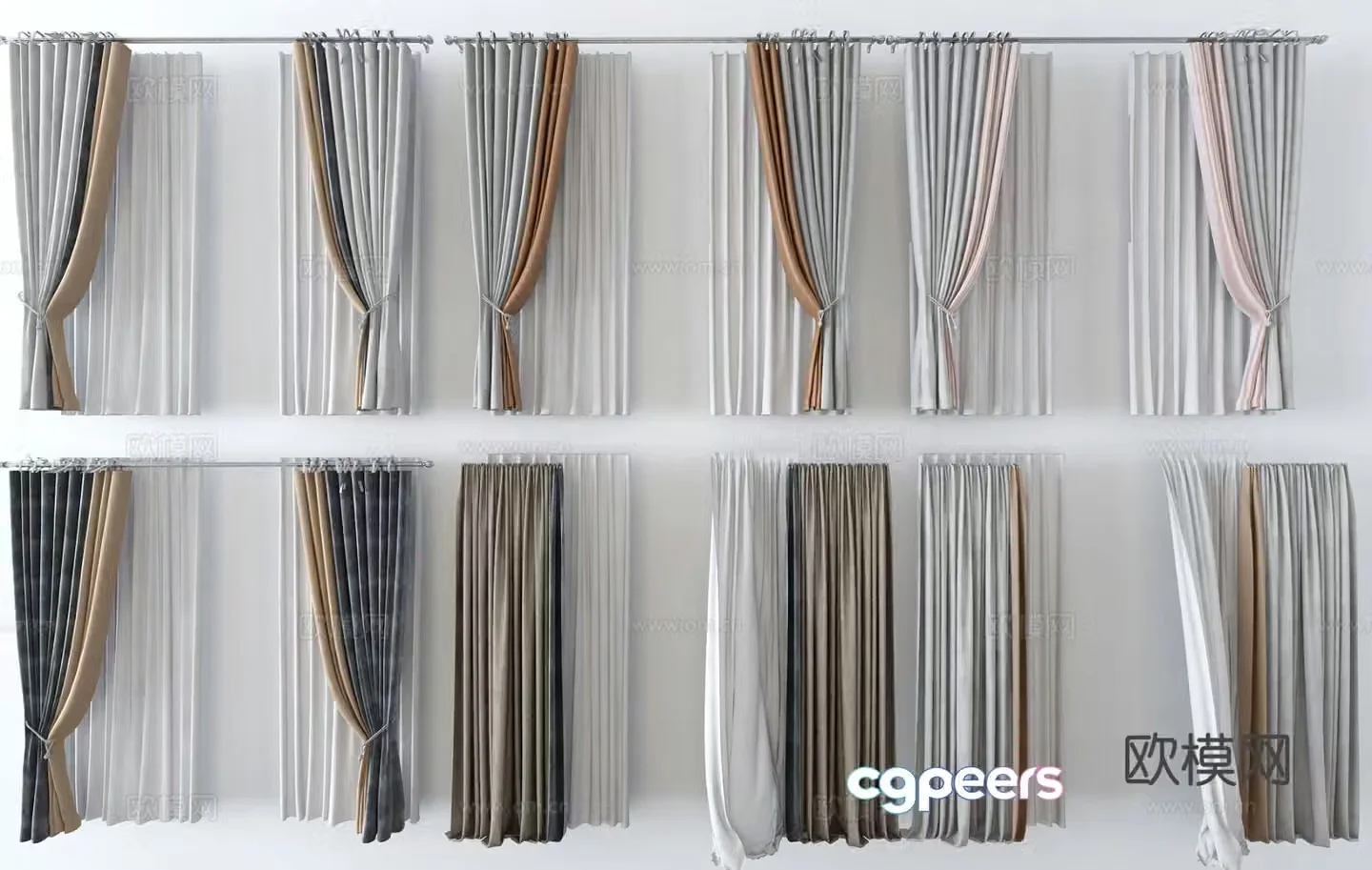 Plain curtain 3d model