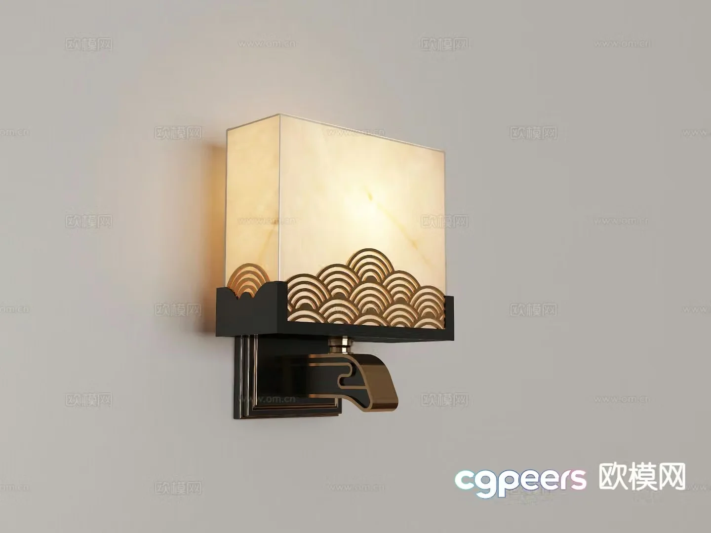 New Chinese style wall lamp 3d model