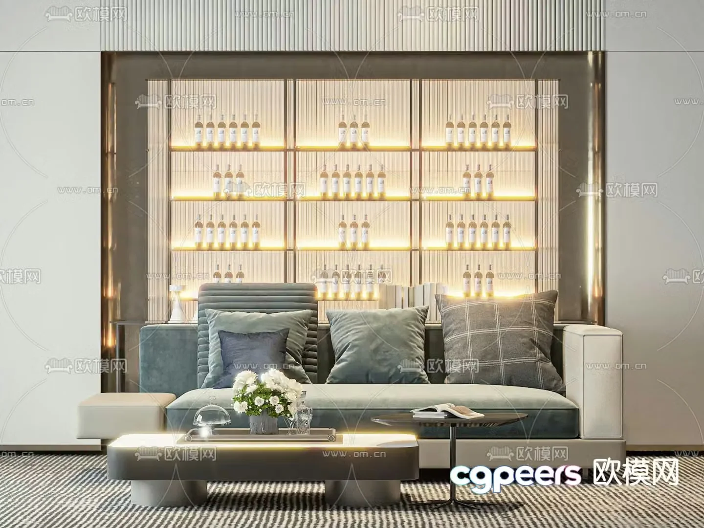 Modern sectional sofa 3d model