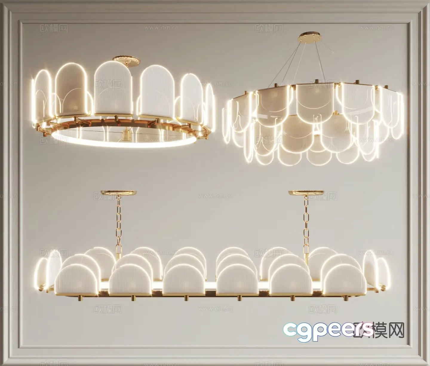 French chandeliers 3d model