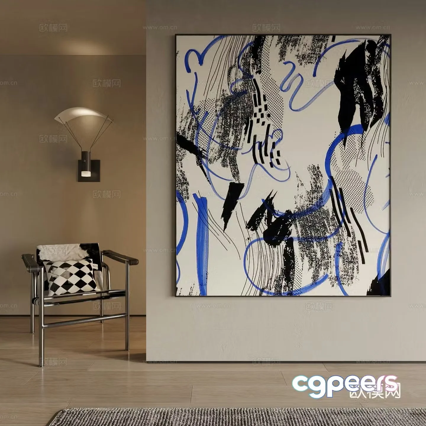 Modern decorative painting 3d model