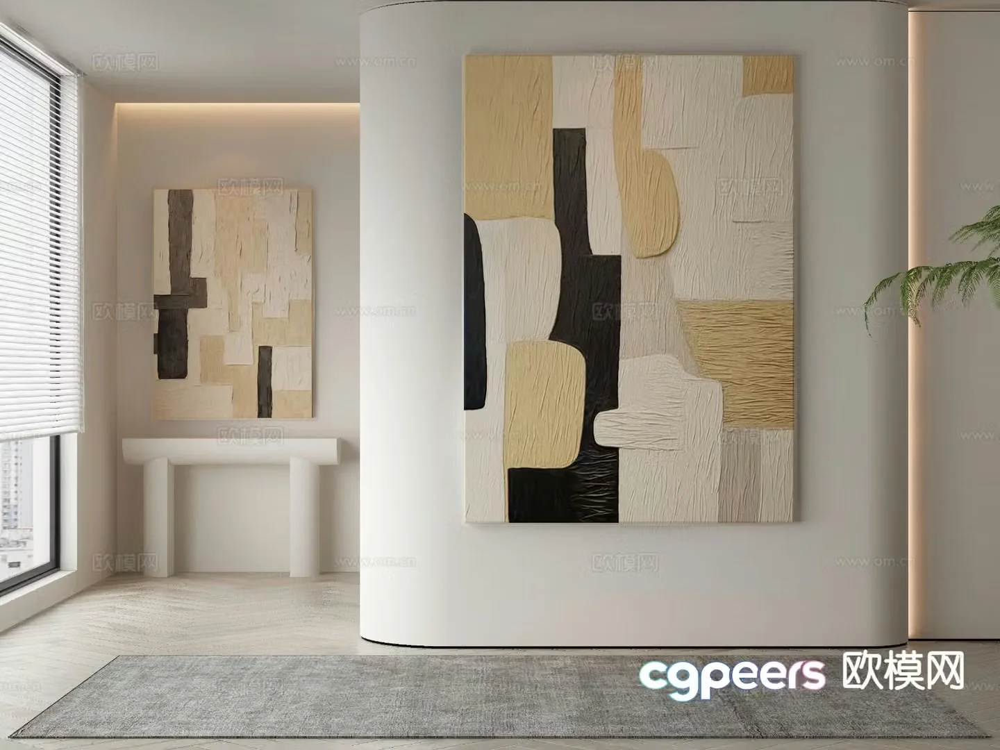 Modern decorative painting texture painting 3d model