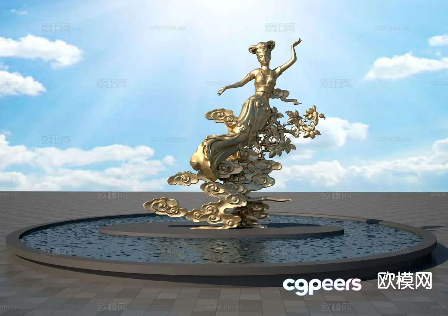 Chinese fairy sculpture 3d model