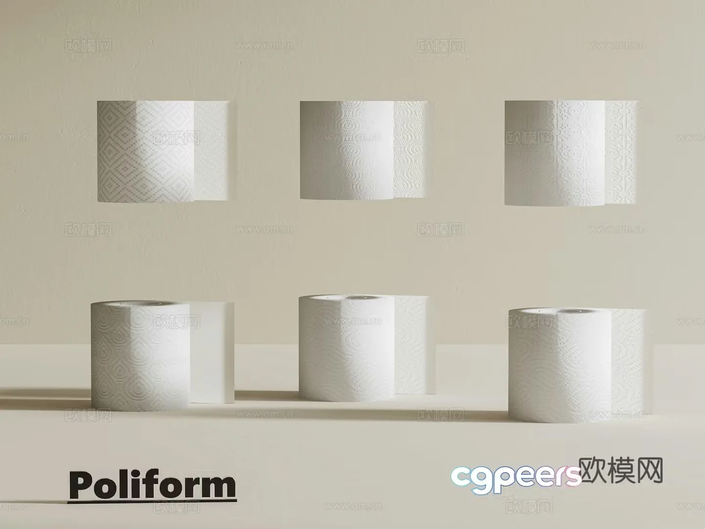 Paper towels paper roll paper 3d model