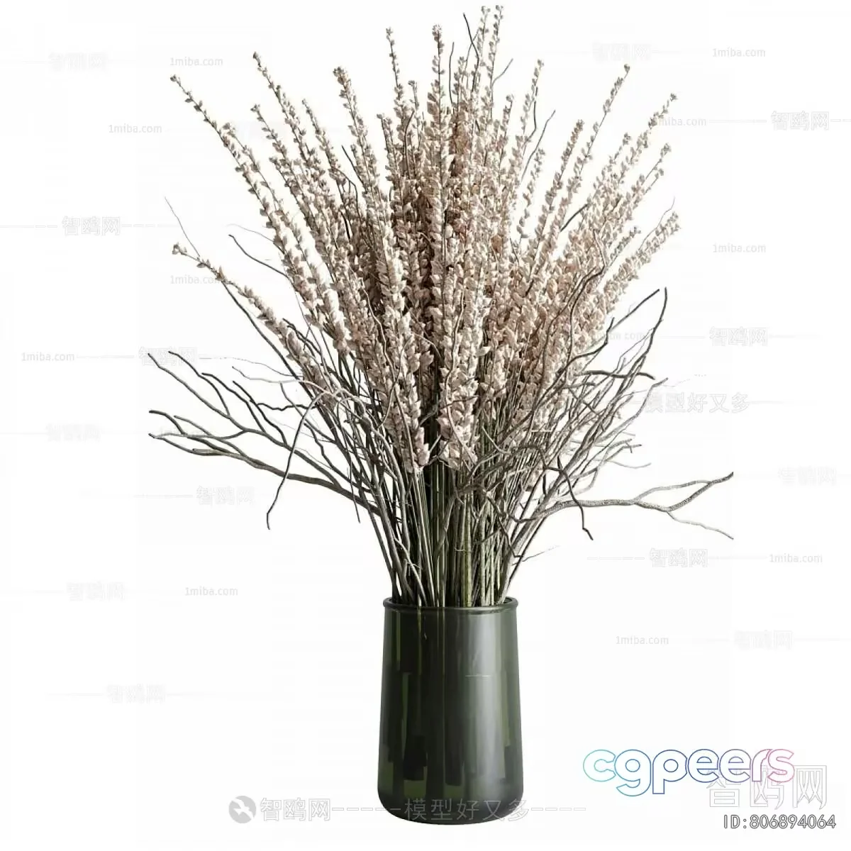 A Vase With Dried Flowers 3D Model – 15093 – CORONA Render