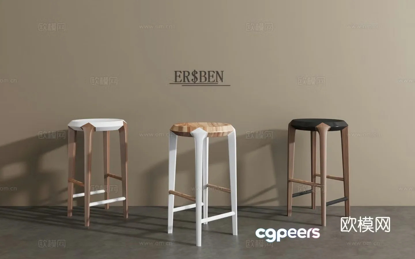 New Chinese dining chair leisure chair 3d model