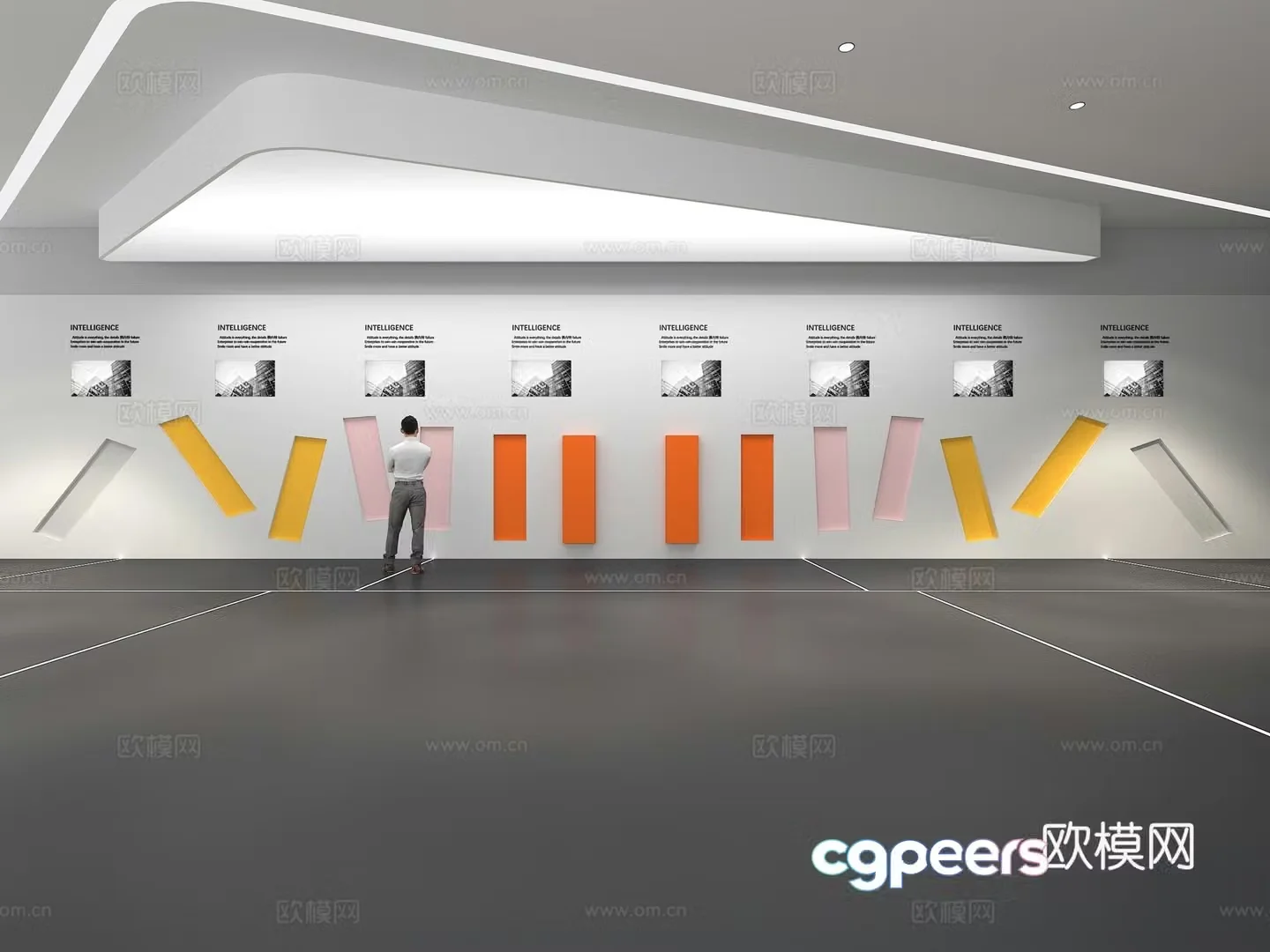 Cultural wall Corporate culture wall Display wall Classroom Exhibition hall Campus culture Corridor 3D model