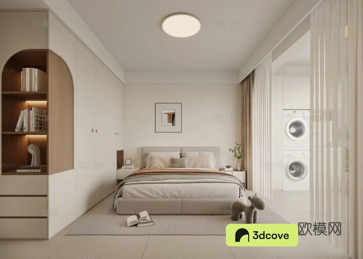 Modern creamy bedroom