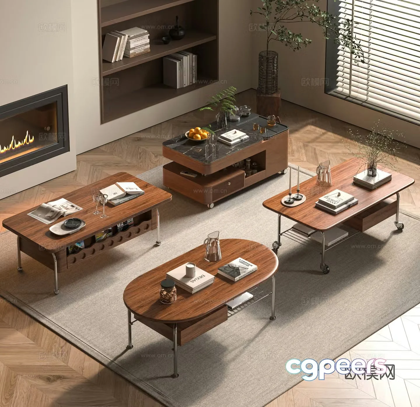 Middle-aged style coffee table 3D model