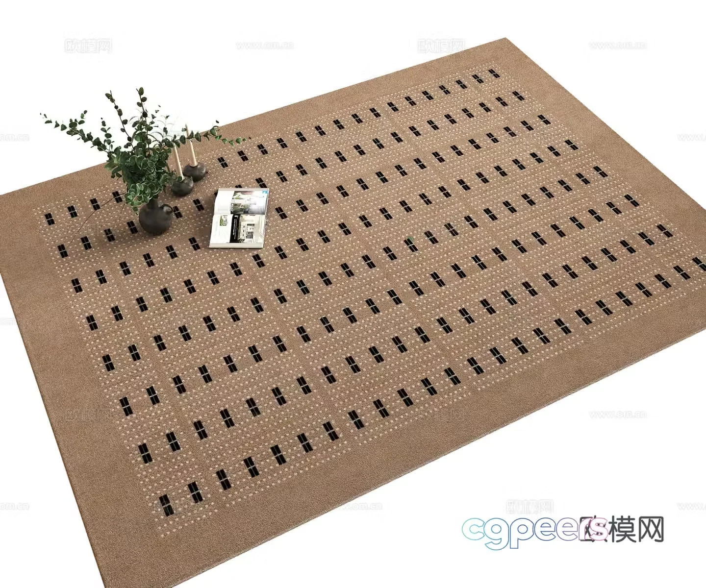 Medium vintage retro maillard color system living room bedroom carpet 3d model