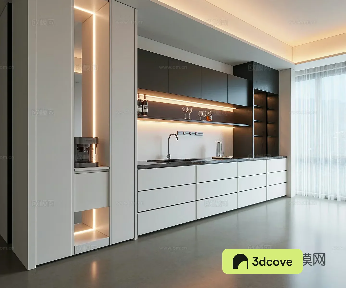 Modern light luxury sideboard