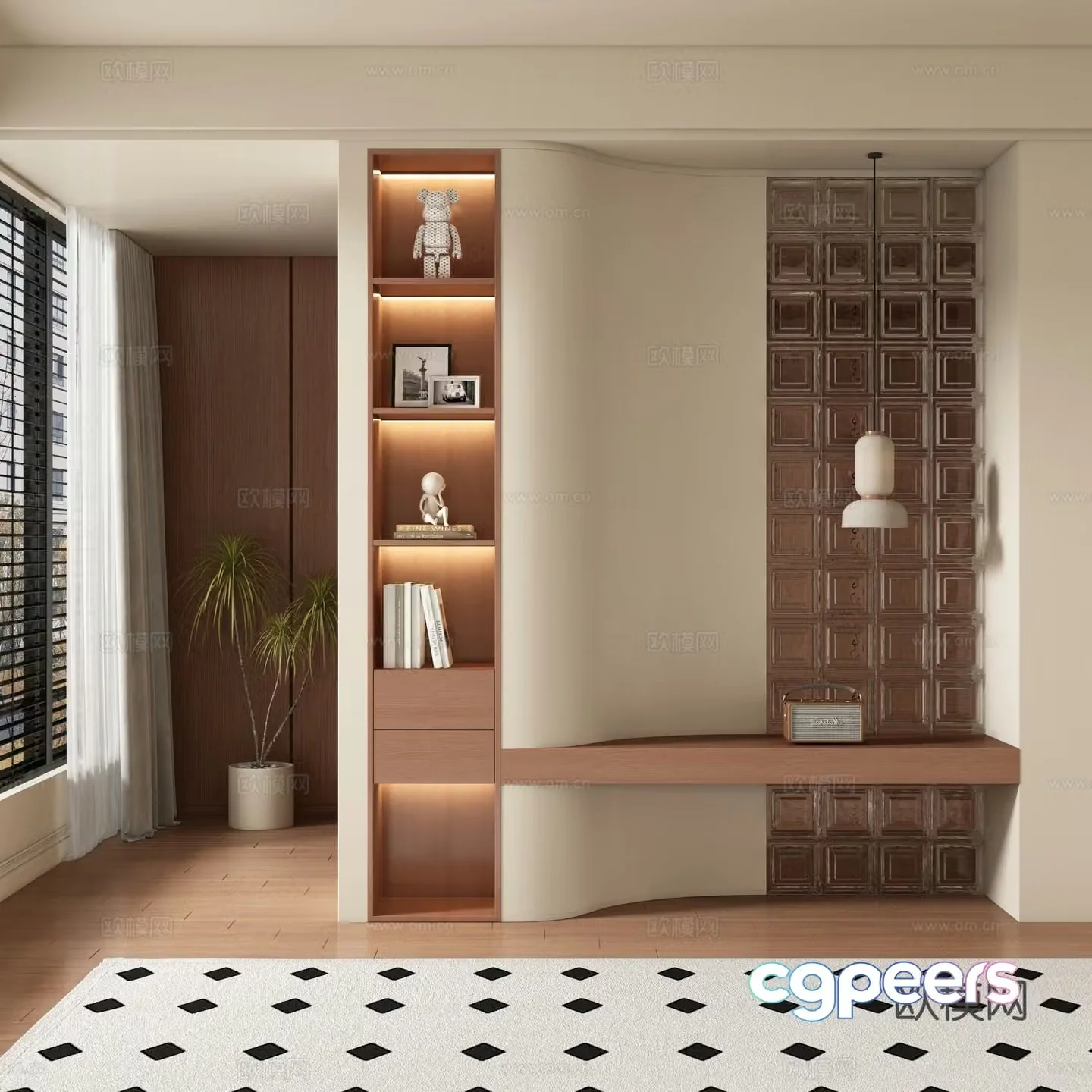 Medieval style entrance partition 3D model