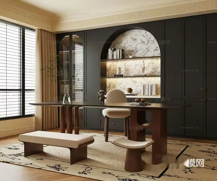 Modern Home Office 3D Model – 18230 – VRAY Render