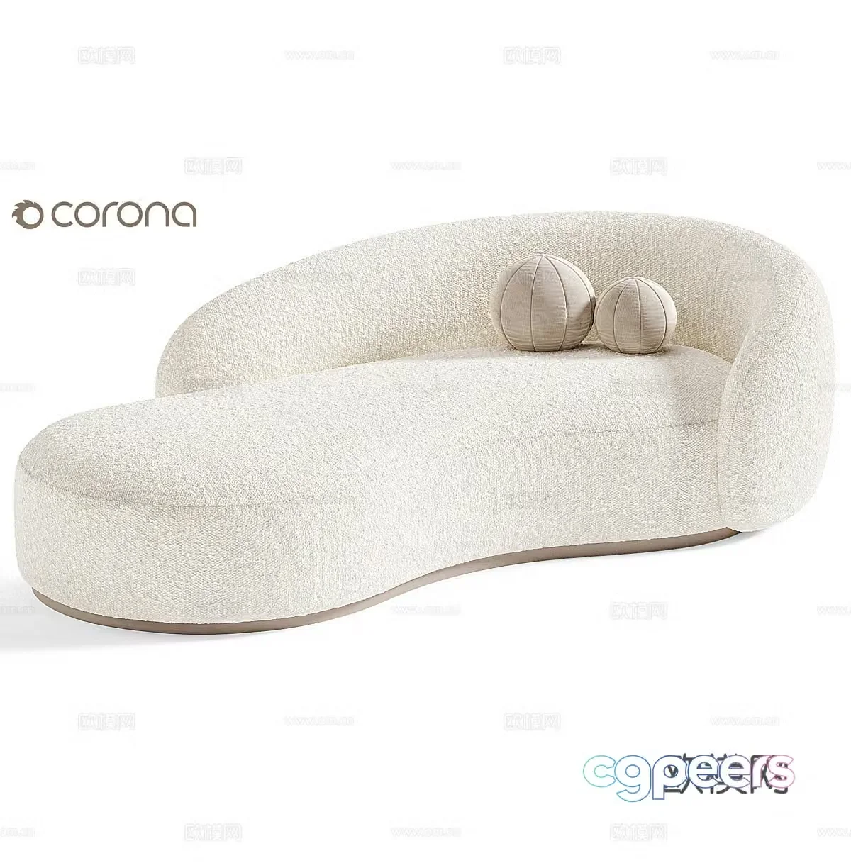 Creamy sofa special shape sofa creamy white sofa creamy sofa lamb velvet sofa sheep 3d model