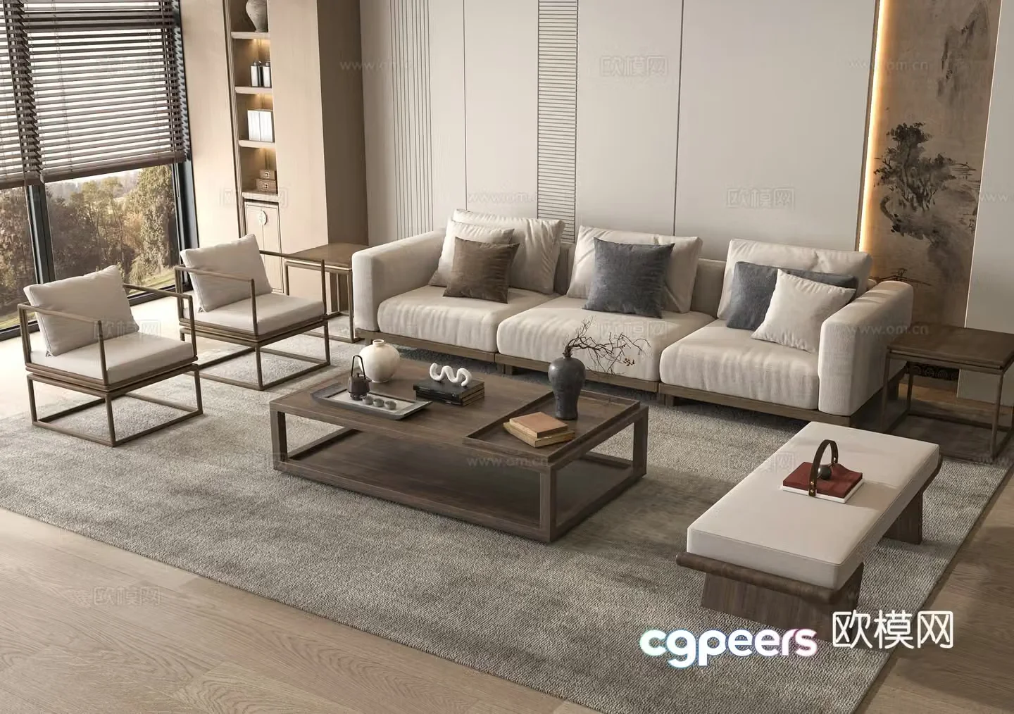 Medieval style modular sofa 3D model