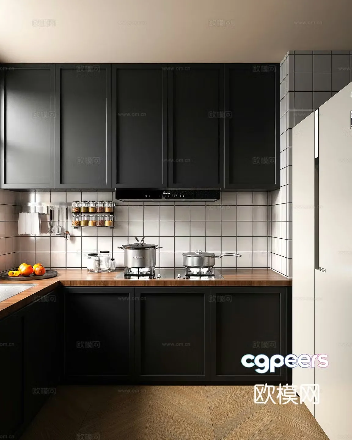 Middle style kitchen modern kitchen retro kitchen Nordic kitchen minimalist kitchen 3d model