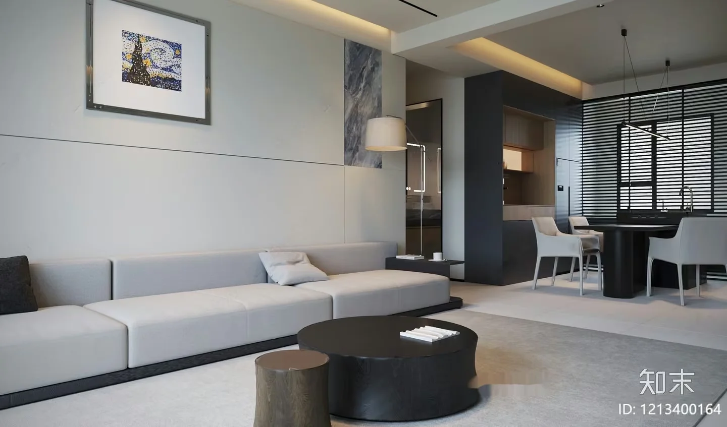 Modern Living Room 3D Model – 22100 – VRAY Render