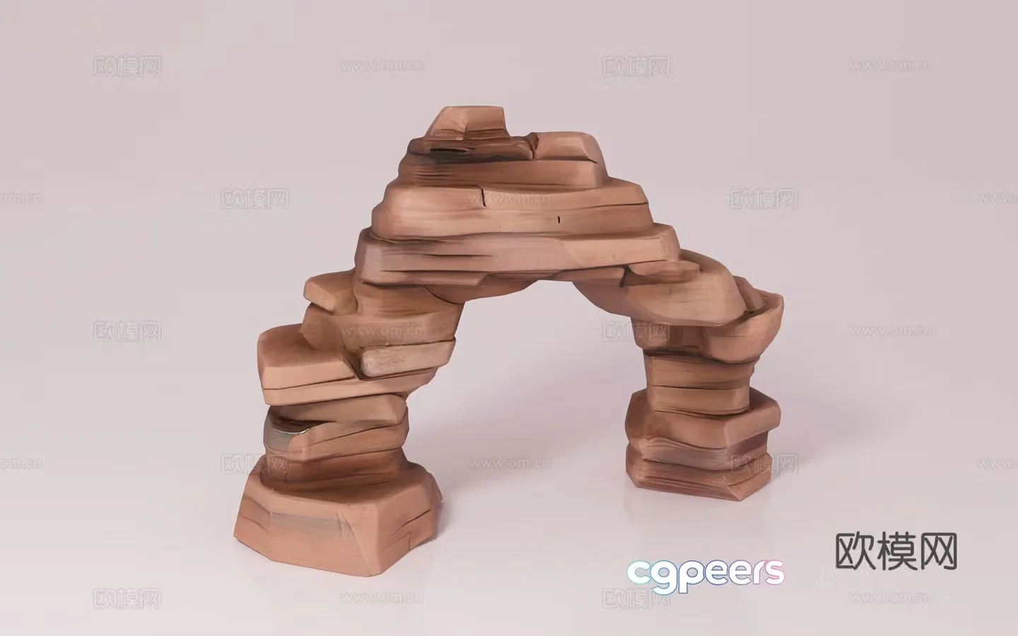 Stone arch cartoon style artificial rockery stone stone sculpture engraving garden landscape 3d model