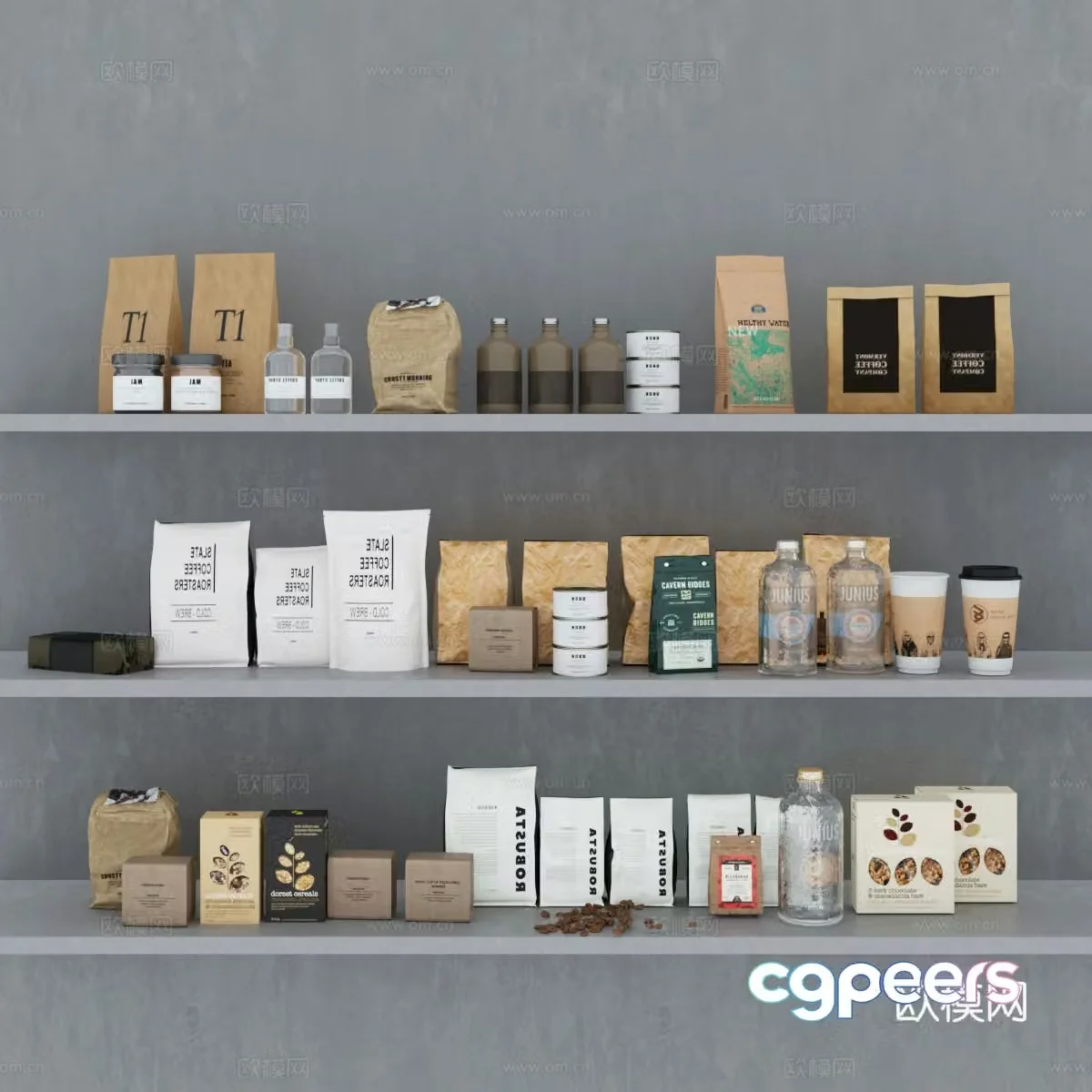 Wine and food coffee bag coffee food drink beverage food bag 3d model