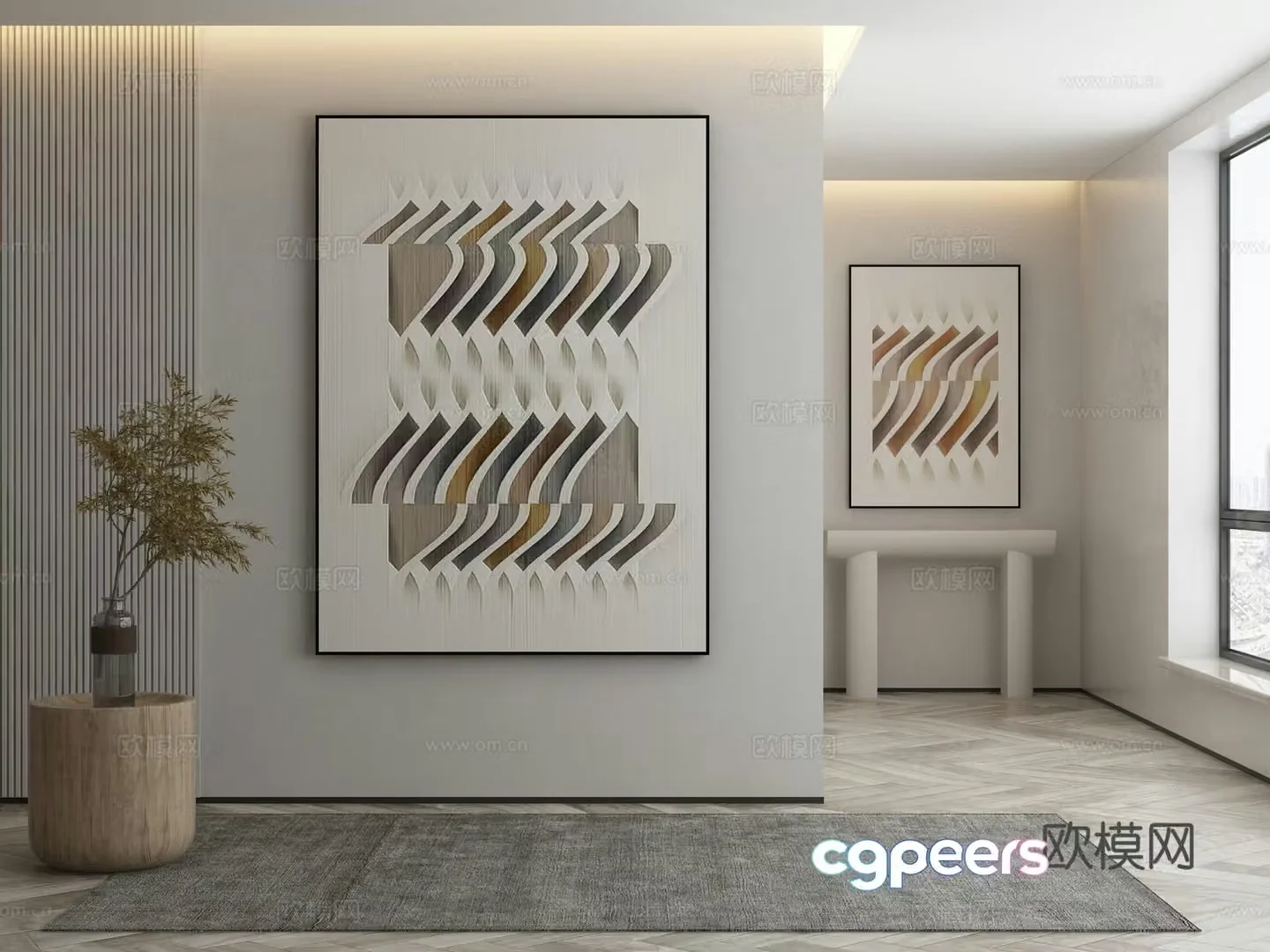 Modern decorative painting abstract painting 3d model