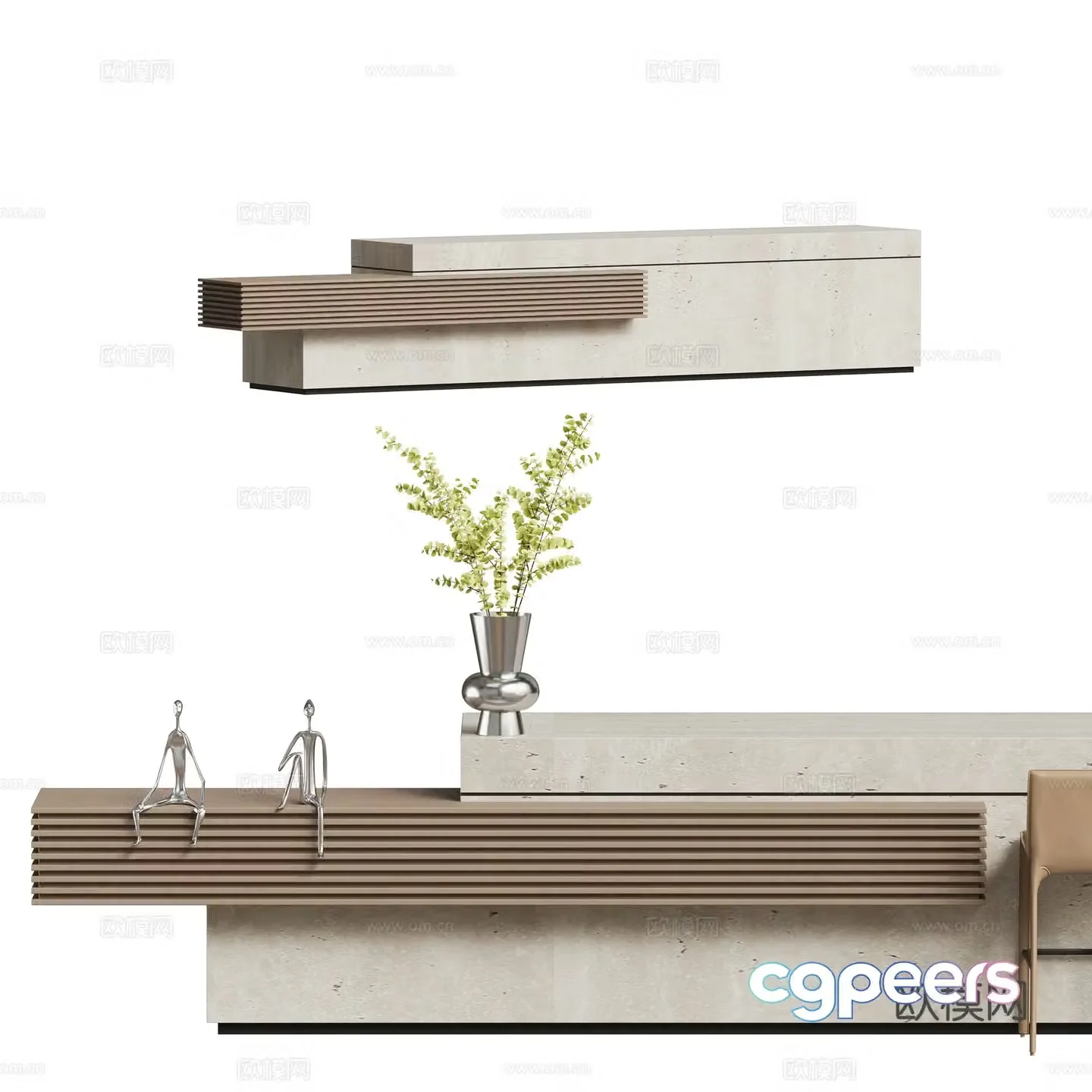 Modern front desk reception desk service desk 3d model