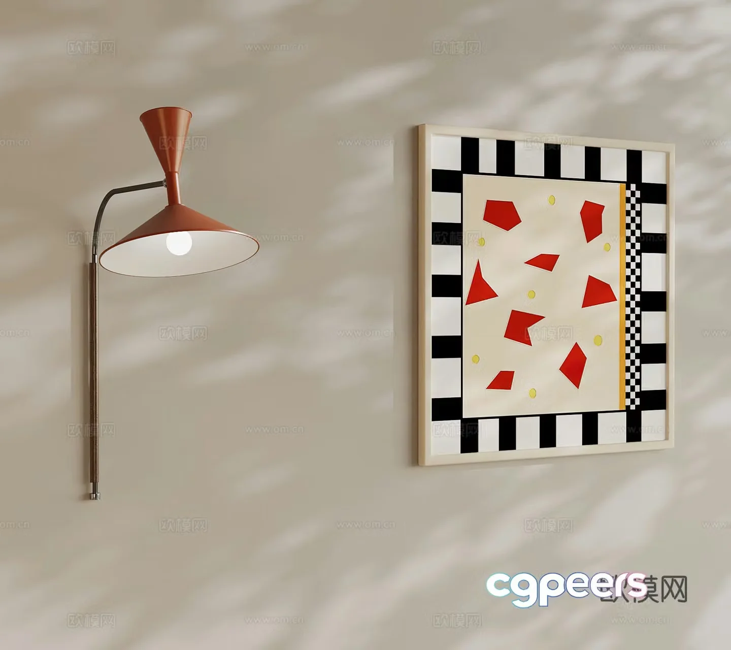 Modern art painting Decorative painting Hanging painting 3d model