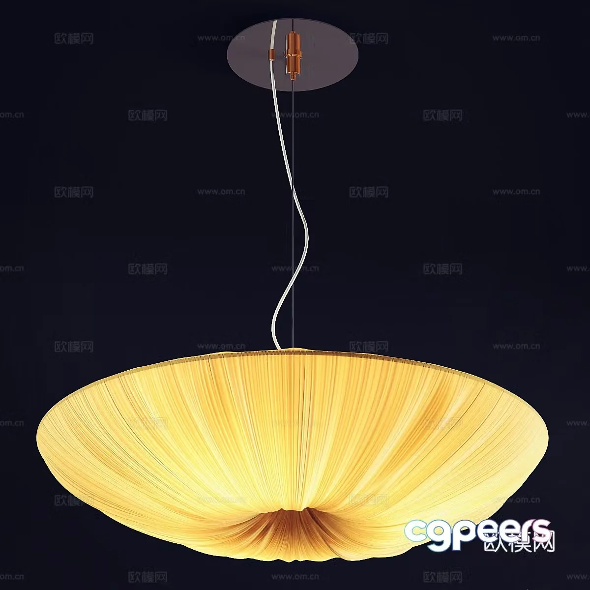 New Chinese style light luxury fabric decorative chandelier 3D model