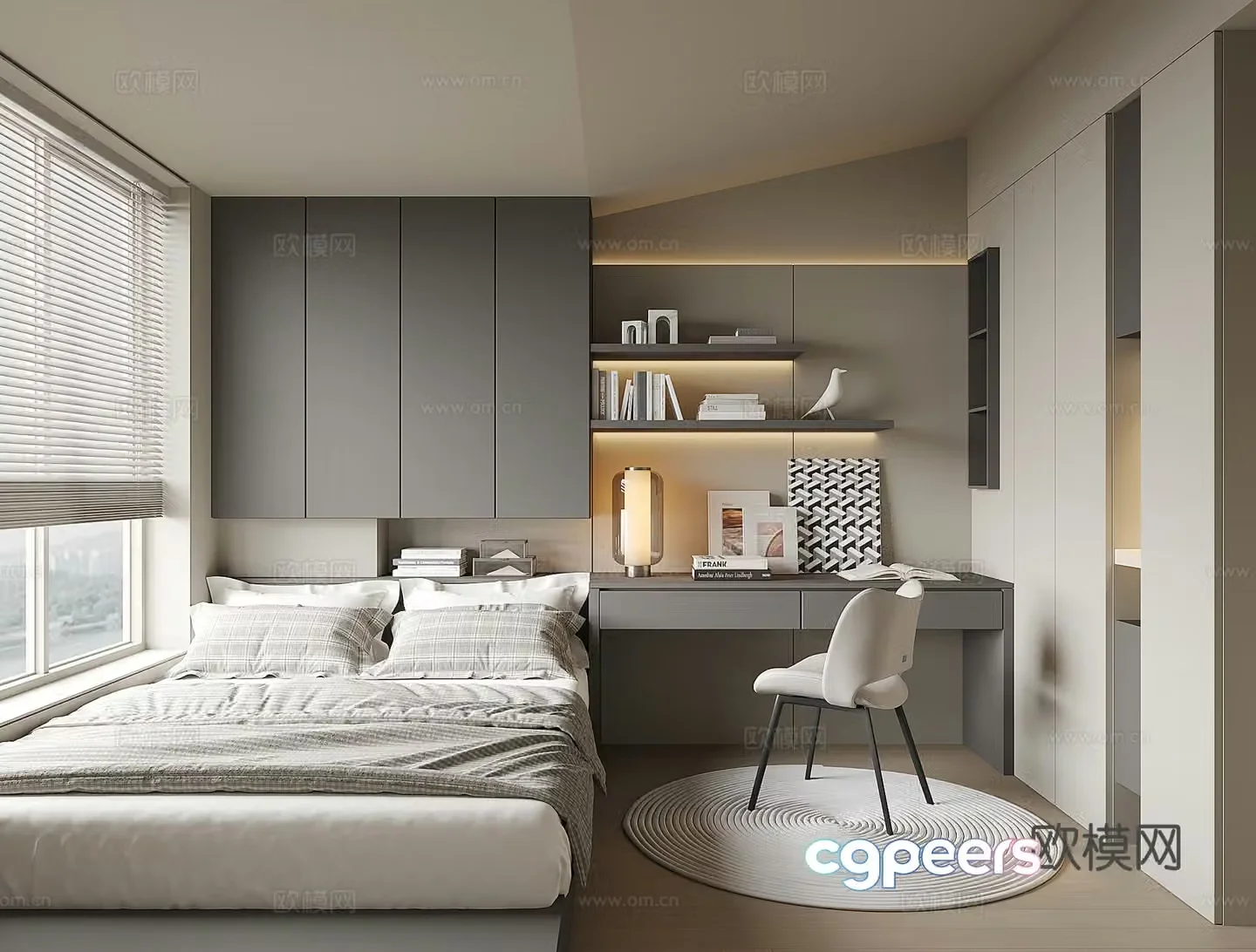 Modern tatami bedroom 3d model
