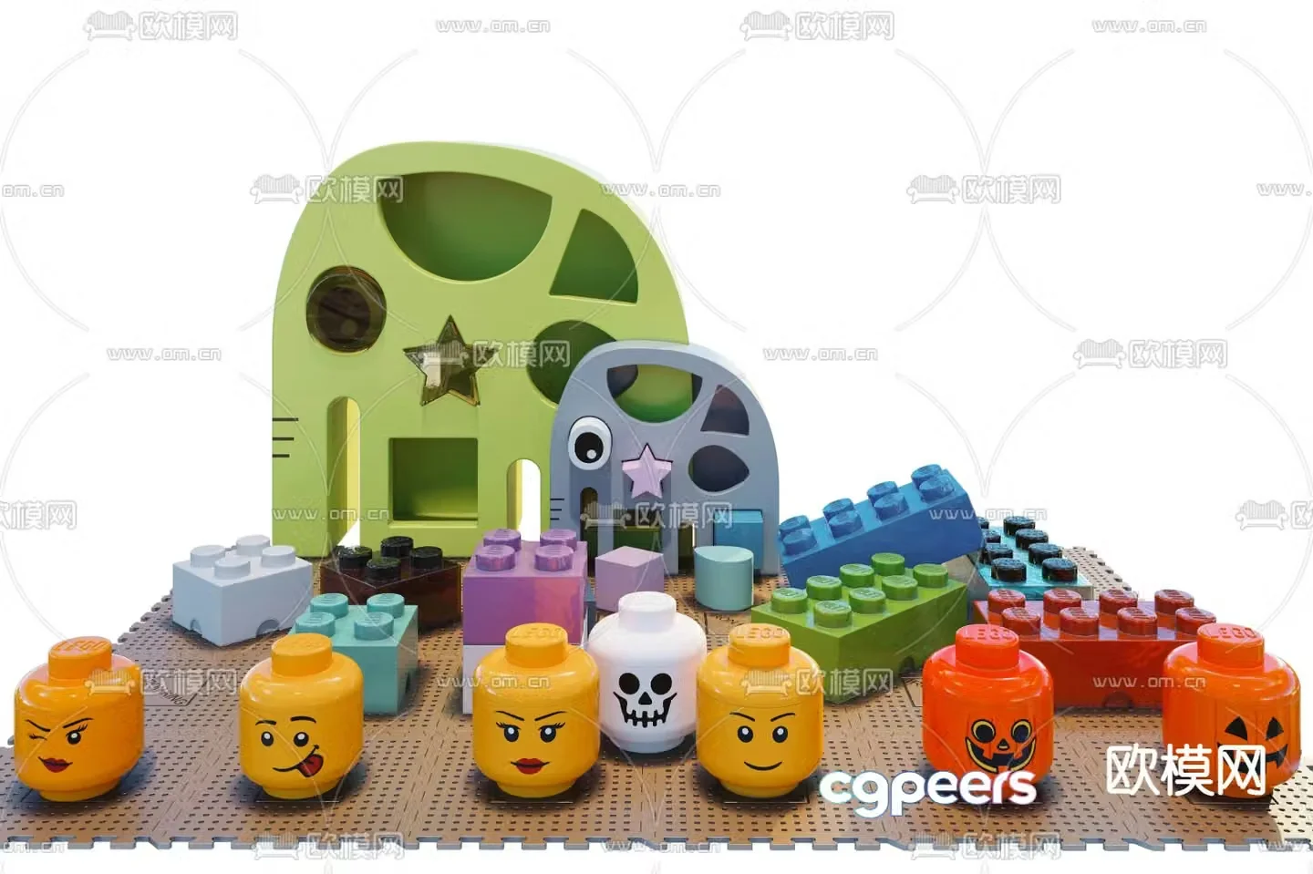 Modern lego building toy 3d model