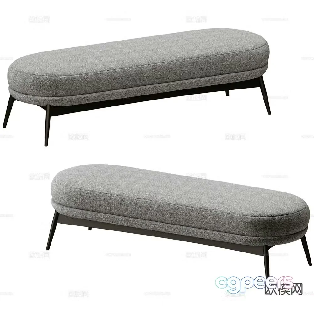 Saba modern fabric bench 3d model
