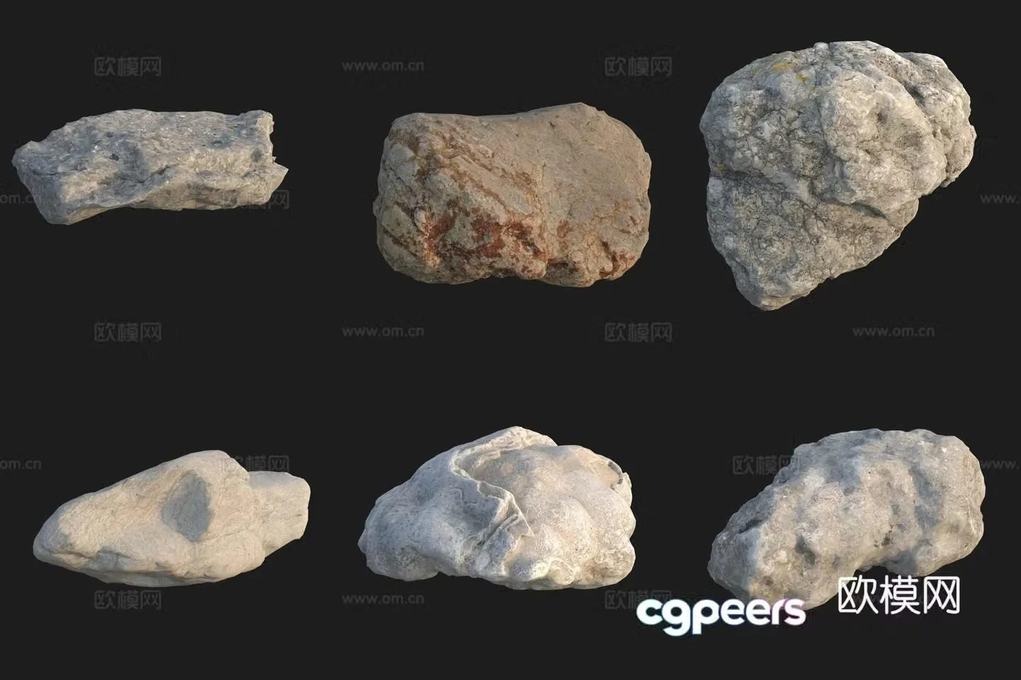 Beach beach stone rock 3d model