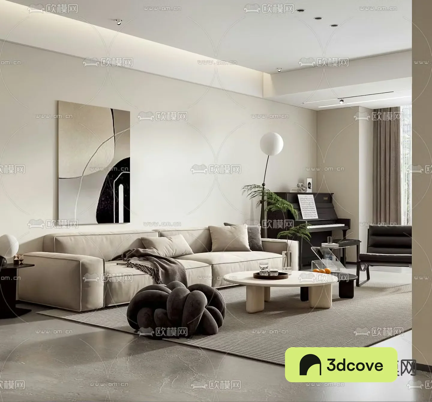 Modern living and dining room