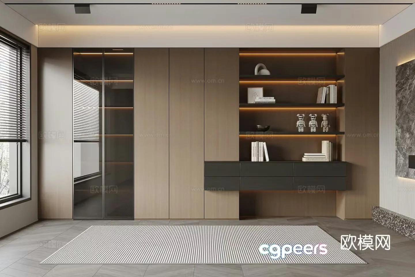 Modern Italian bookcase 3d model