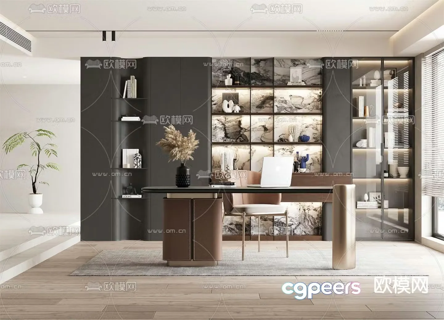 Modern study 3d model