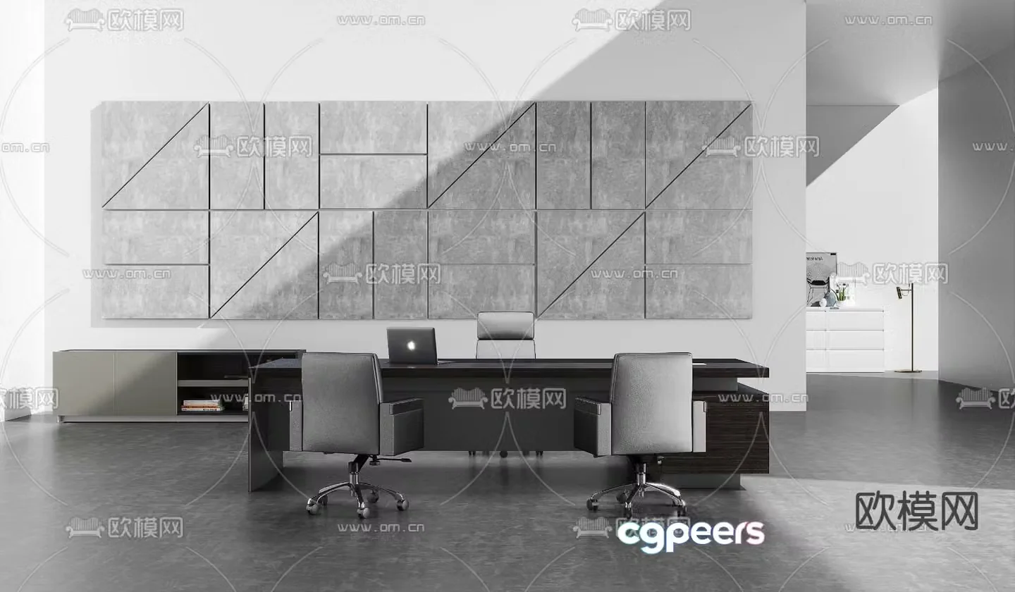 Manager’s desk desk chairs 3d model
