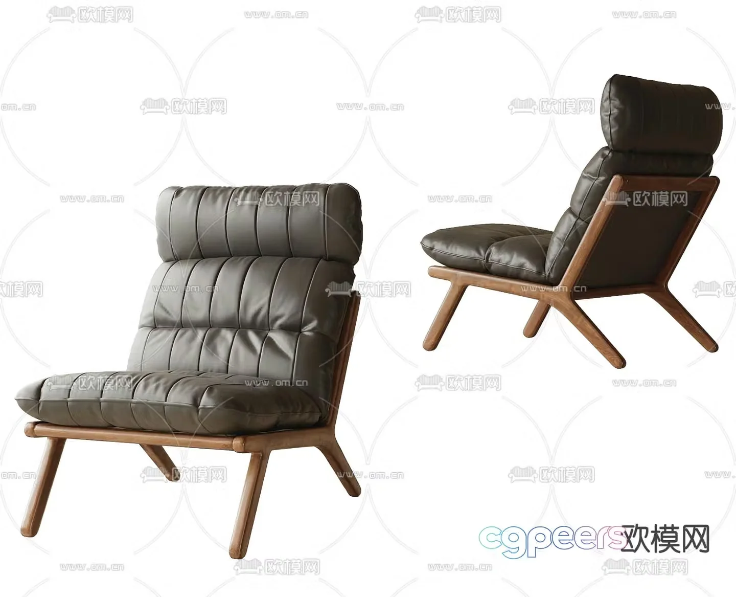 Leather chair lounge chair 3d model