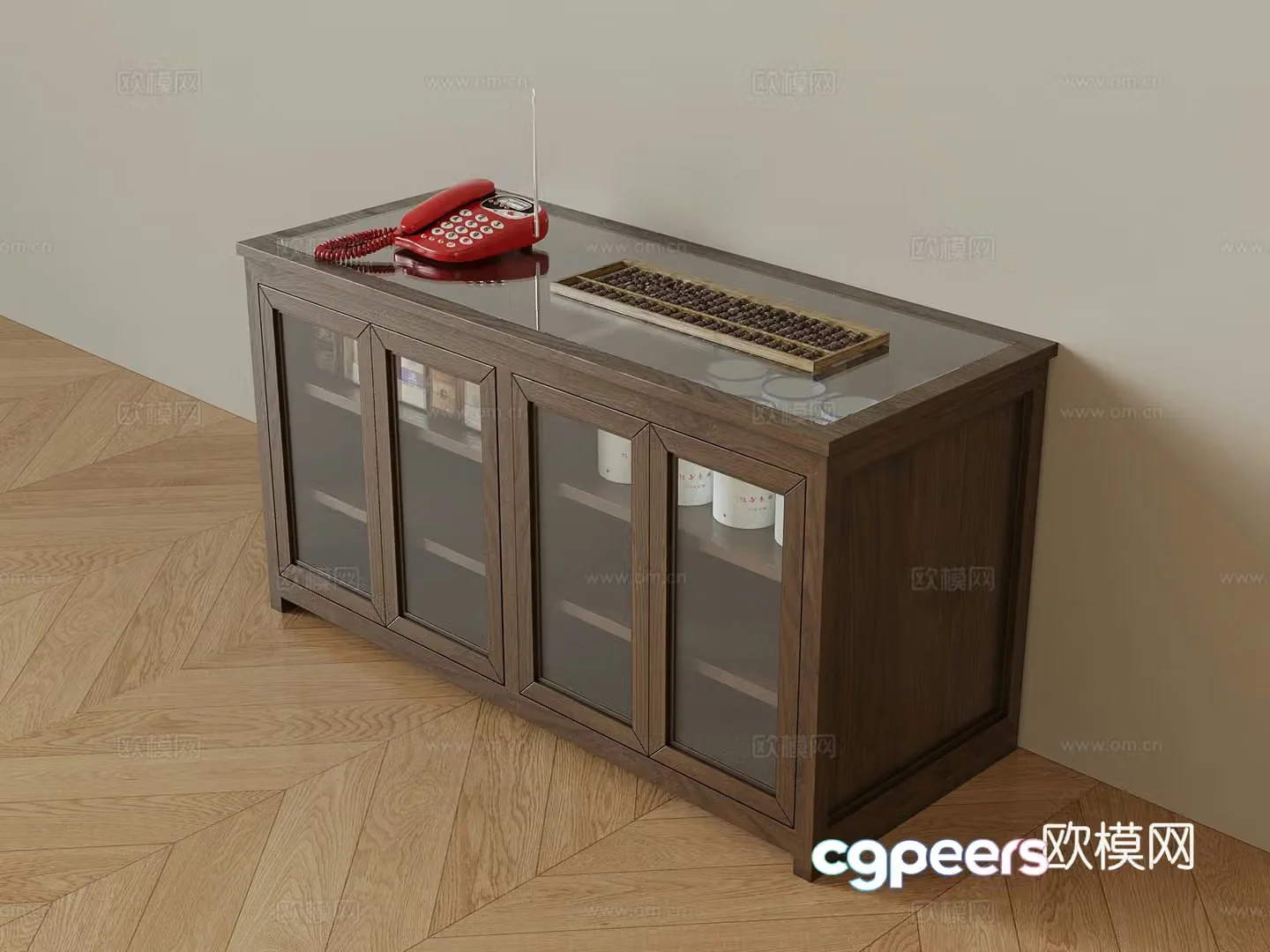 Retro cashier cigarette telephone 3d model