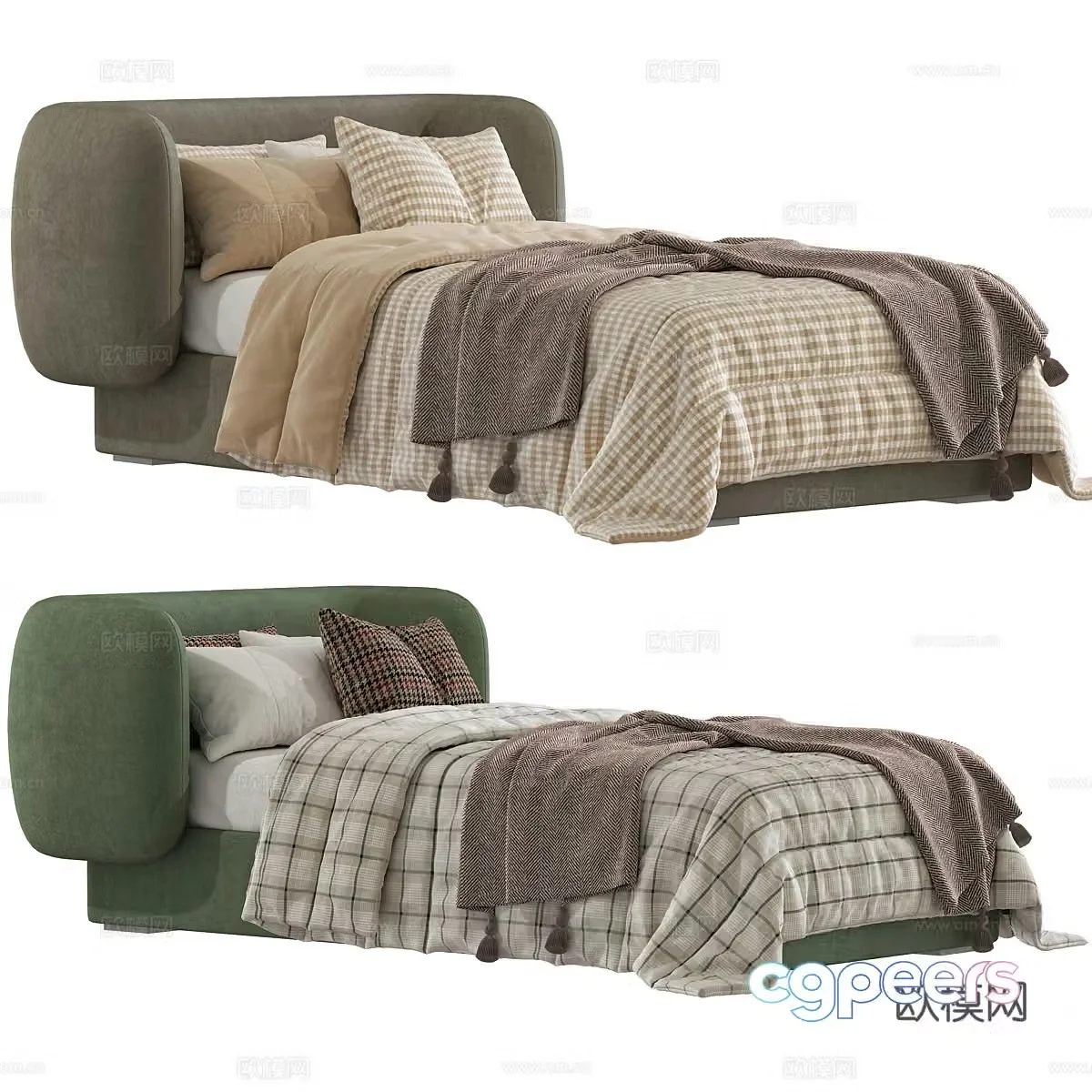 Modern Cream Style Children’s Bed 3D Model