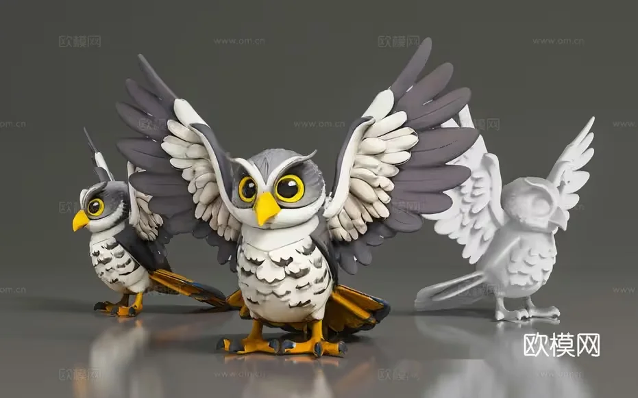 The Main Subject Is A Toy Owl With Wings Spread Out 3D Model – 11116 – VRAY Render