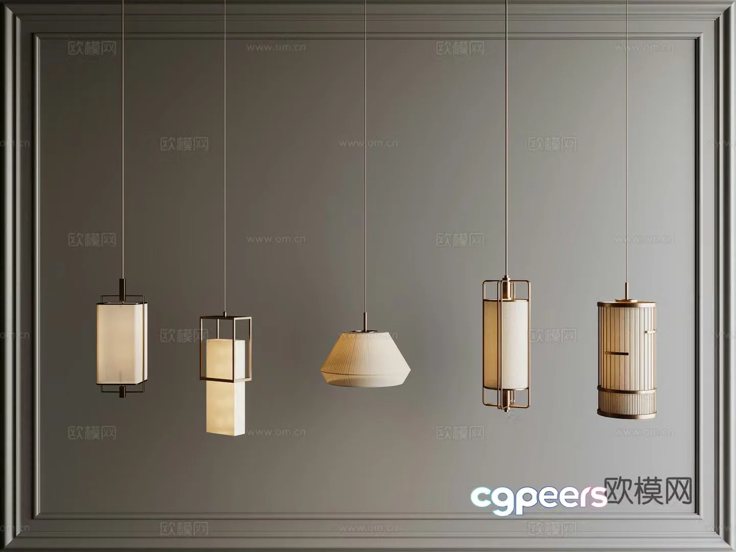 New Chinese style Chinese chandeliers Lantern chandeliers Metal chandeliers Bedside chandeliers Paper chandeliers Fabric 3D Model