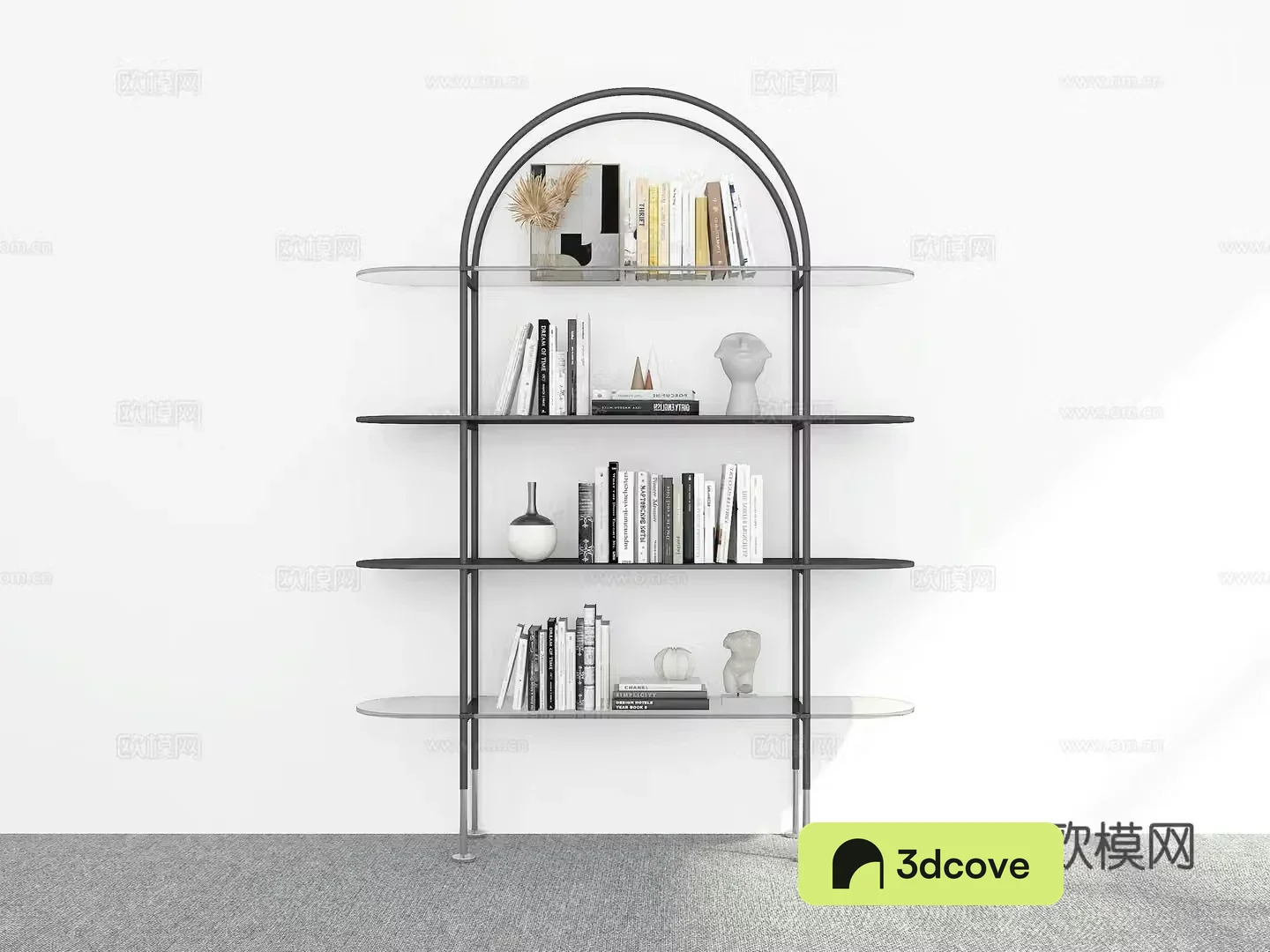 Modern metal bookshelf