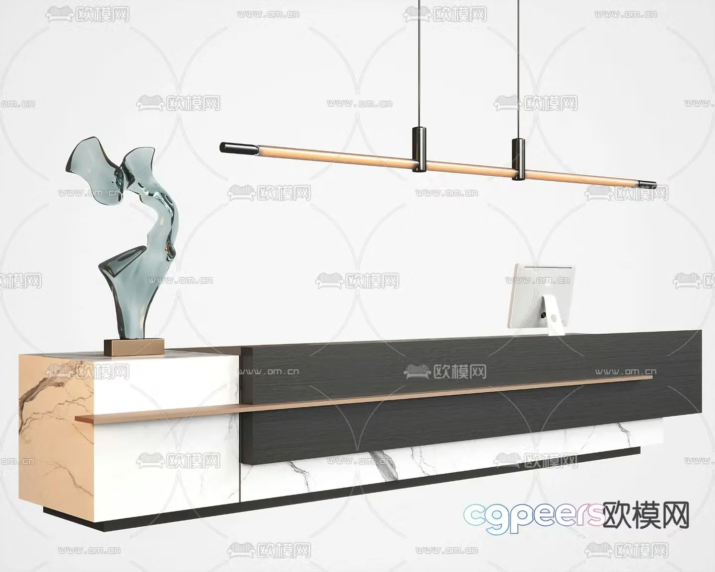 Front desk reception desk reception desk information desk cashier 3d model