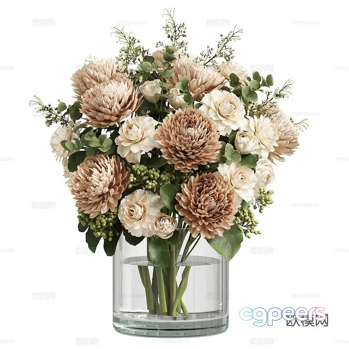 Modern Italian vase floral art 3d model