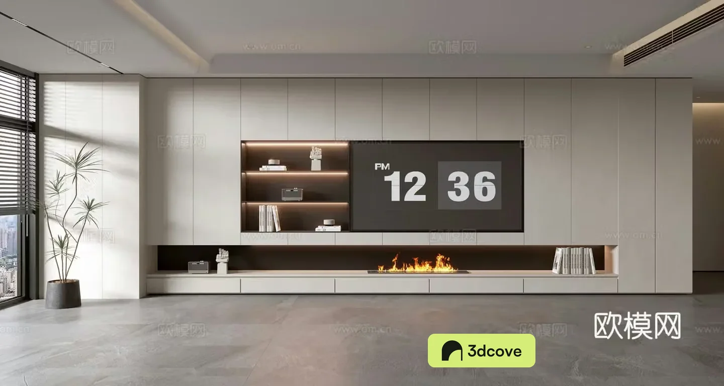 Modern TV background wall