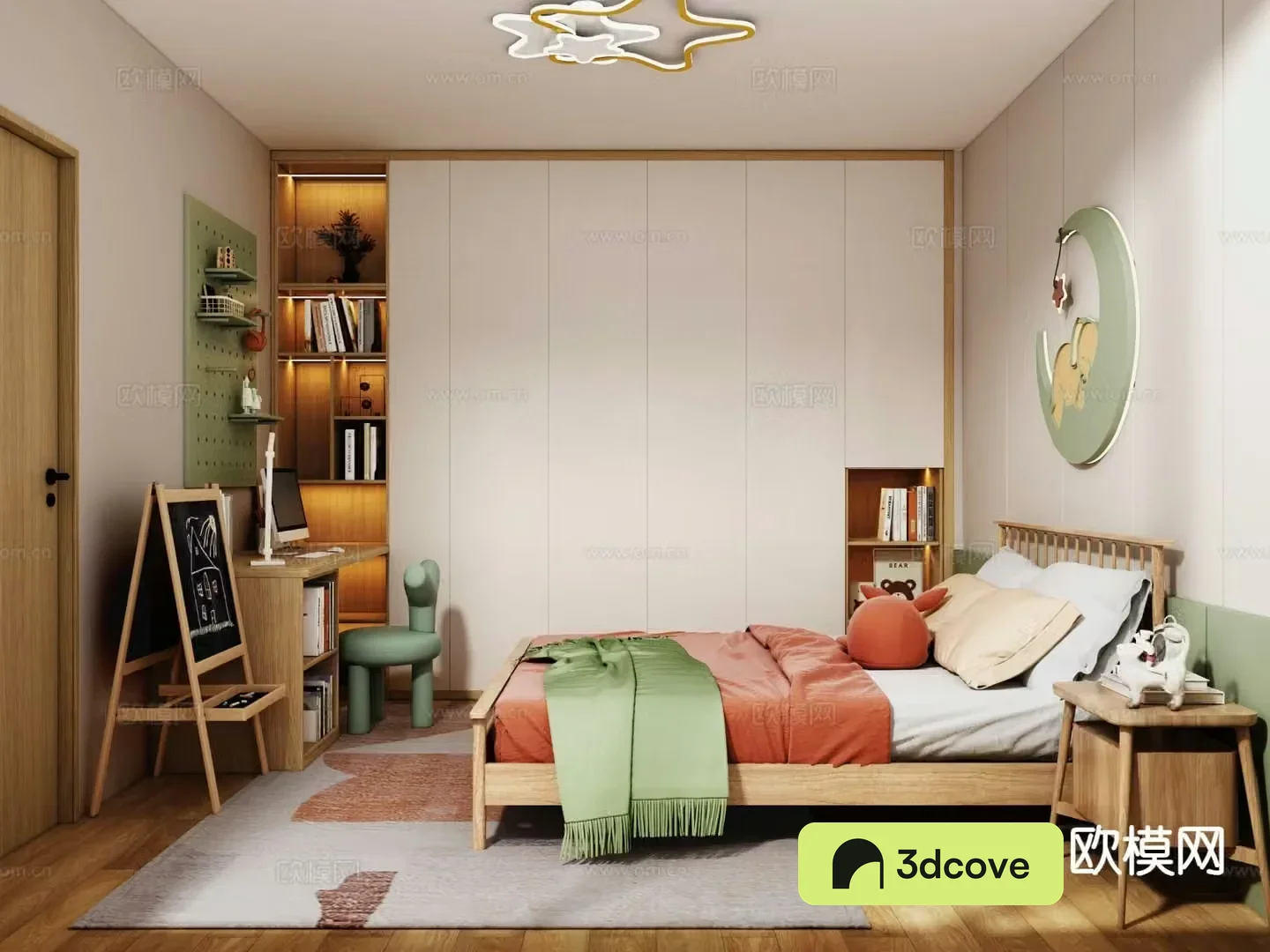 Log style children’s room girl’s room