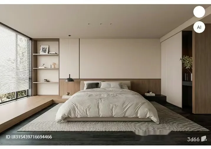 Cozy Bedroom 3D Model – 1007 – VRAY Render