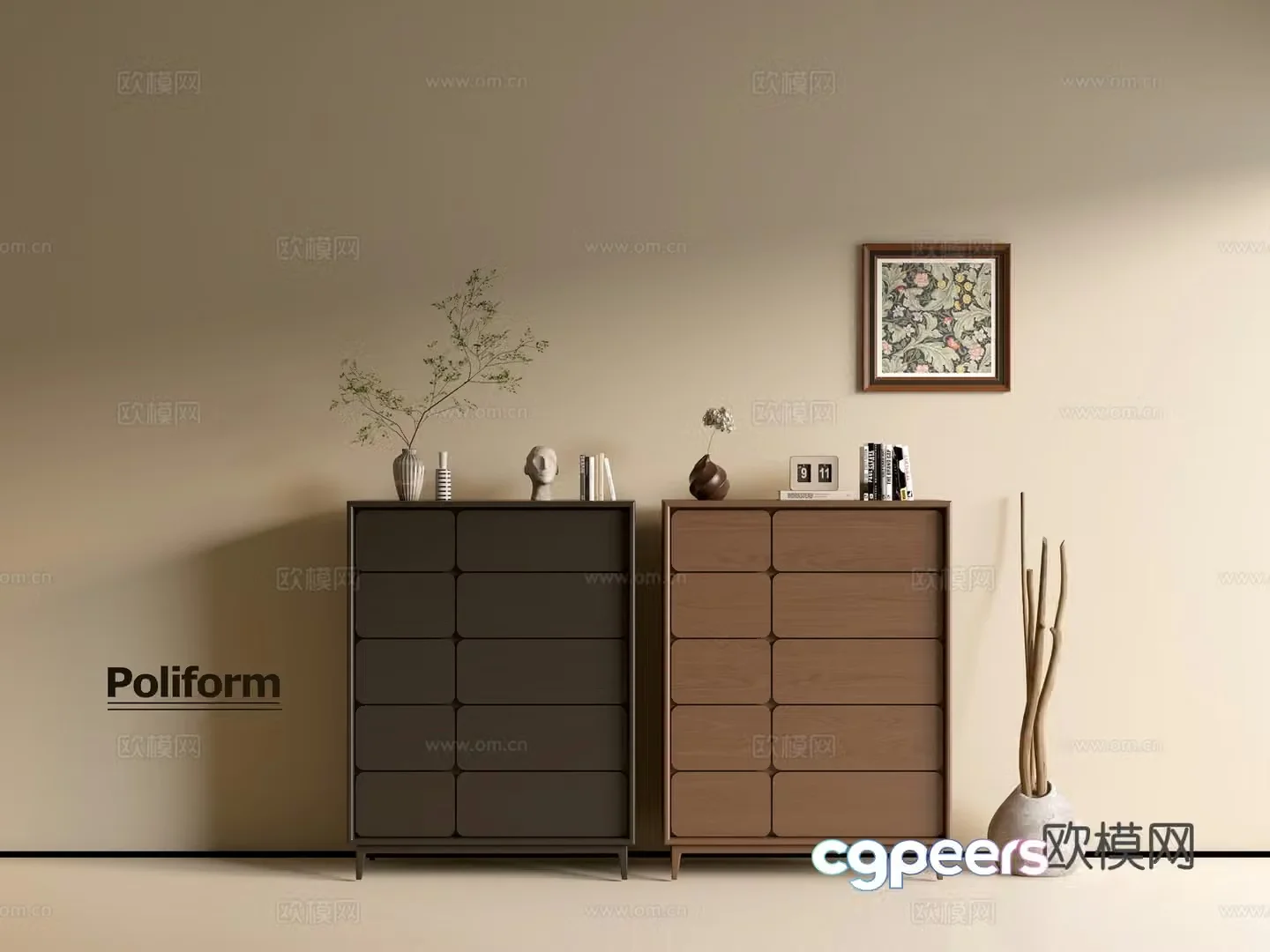 Modern wood grain cabinet ins wind minimalist wind cabinet whole cabinet sideboard balcony cabinet storage 3D model