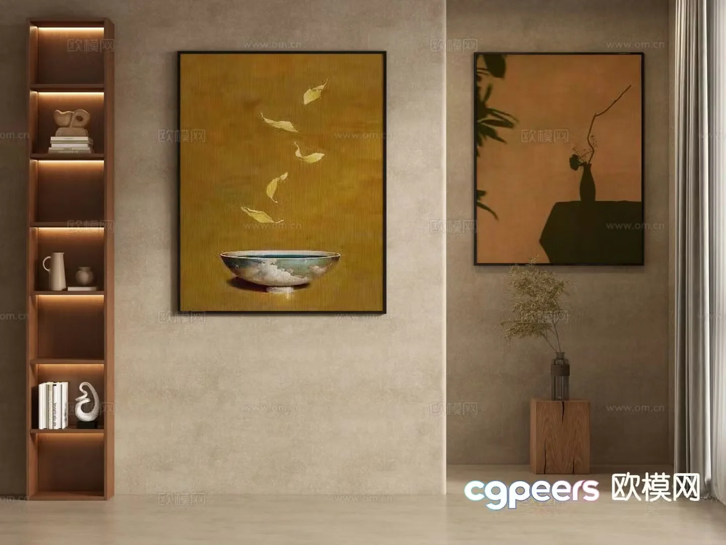 Medieval style art painting decorative painting 3d model