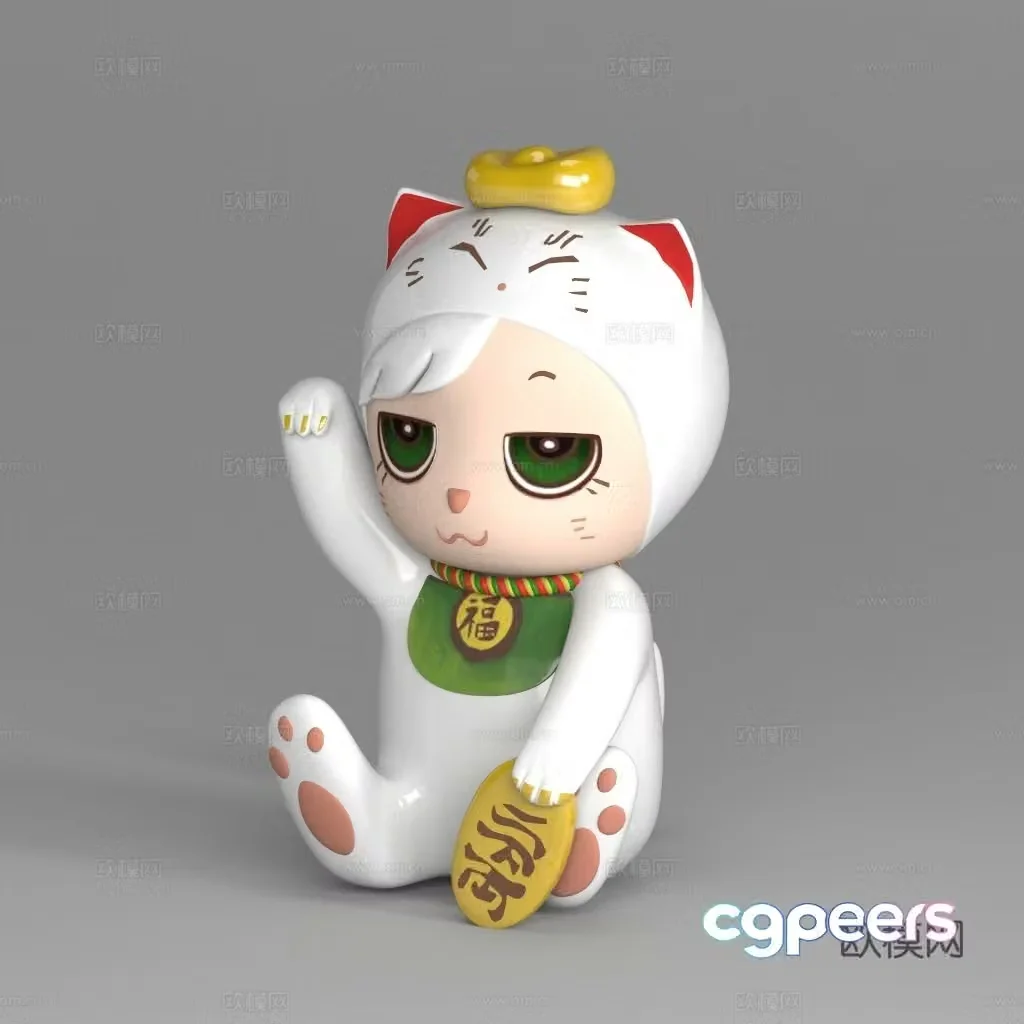 Cute lucky cat cat ornaments cat sculpture sculpture ornaments toy 3d model 3d model